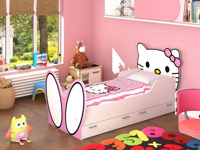 кровать hello kitty! с бязевым матрацем в Ульяновске