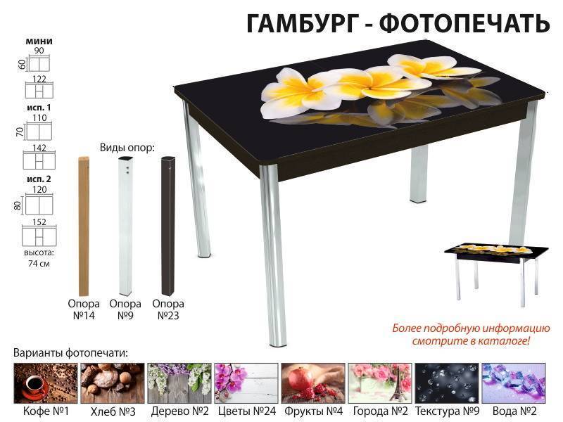 стол обеденный гамбург фотопечать в Ульяновске