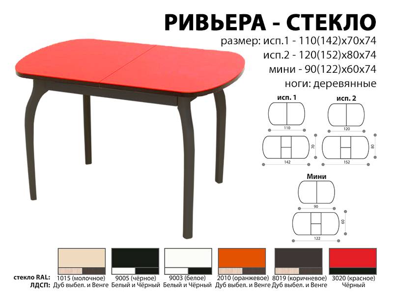 стол обеденный ривьера стекло в Ульяновске