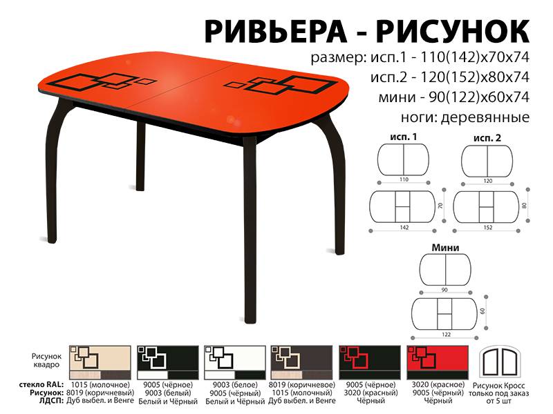 стол обеденный ривьера рисунок в Ульяновске