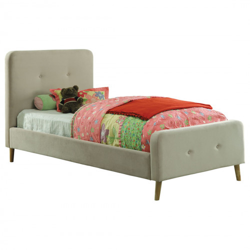 кровать button tufted flannelette beige 90х200 в Ульяновске