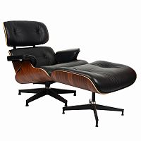 кресло eames style lounge chairчерное с коричневым в Ульяновске