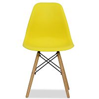 стул деревянный pc-015 желтый ножки дерево (eames style) в Ульяновске