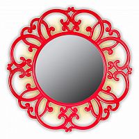 зеркало круглое красное диаметр 75 см в резной раме tiffany в Ульяновске