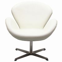 кресло swan chair экокожа белое в Ульяновске