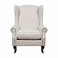 кресло мягкое с ушами белое collins wingback chair в Ульяновске