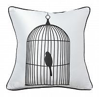 подушка с птичкой в клетке birdie in a cage white в Ульяновске