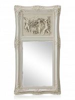 зеркало настенное прямоугольное в высокой белой раме францини distressed chalk white в Ульяновске