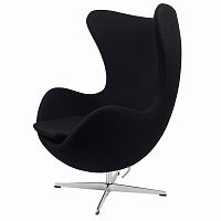 кресло arne jacobsen style egg chair черное в Ульяновске