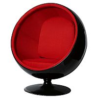 кресло eero ball chair черно-красное в Ульяновске