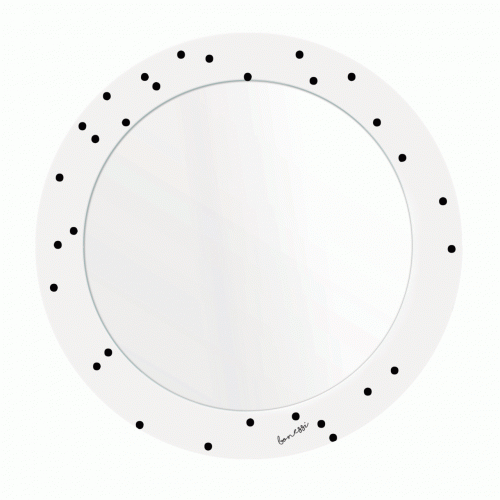 зеркало с рисунком белое круглое черные точки pois в Ульяновске