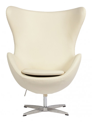 кресло egg chair кожа кремовое в Ульяновске