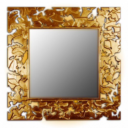 зеркало золотое квадратное 75х75 см с декором камуфляж camouflage в Ульяновске