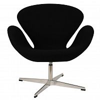 кресло arne jacobsen style swan chair черная шерсть в Ульяновске