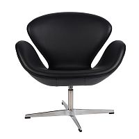 кресло arne jacobsen style swan chair черное в Ульяновске