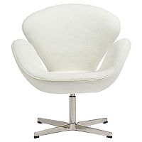 кресло swan chair кашемир белое в Ульяновске