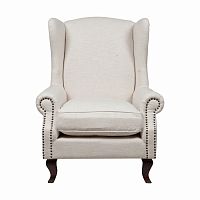 кресло collins wingback chair кремовая ткань в Ульяновске