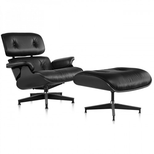 кресло eames style lounge chair черное в Ульяновске