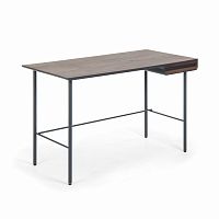 стол mahon desk ореховый шпон, mdf матовый графит в Ульяновске