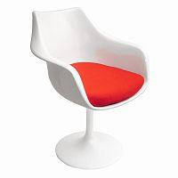 кресло tulip armchair бело-красное шерсть в Ульяновске