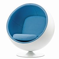 кресло ball chair бело-синее в Ульяновске