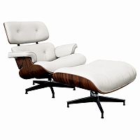 кресло lounge chair & ottoman белое в Ульяновске