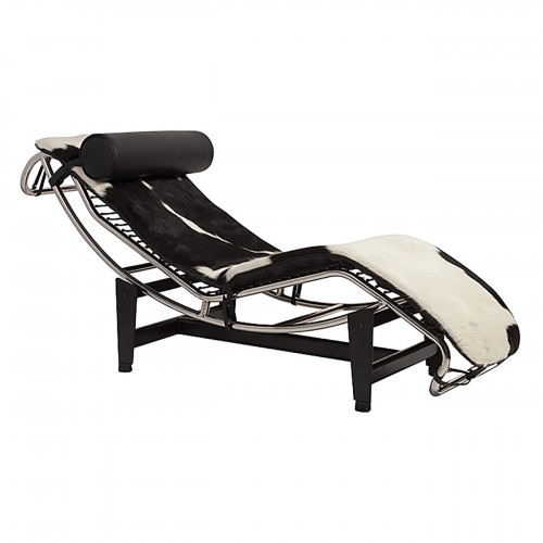 шезлонг chaise longue lc4 черно-белый в Ульяновске