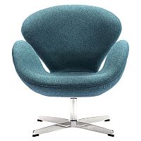 кресло swan chair сине-зеленое в Ульяновске