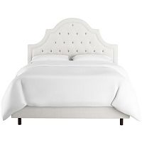 кровать двуспальная 180х200 белая с каретной стяжкой harvey tufted white в Ульяновске