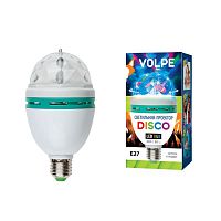 светодиодный светильник-проектор (09839) volpe disko uli-q301 03w/rgb/e27 white в Ульяновске