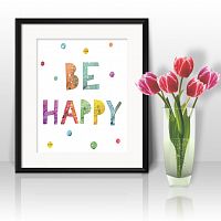 постер be happy а4 в Ульяновске