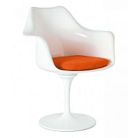 кресло tulip armchair бело-оранжевое шерсть в Ульяновске