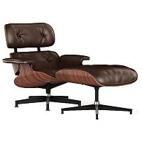 кресло lounge chair & ottoman коричневое в Ульяновске