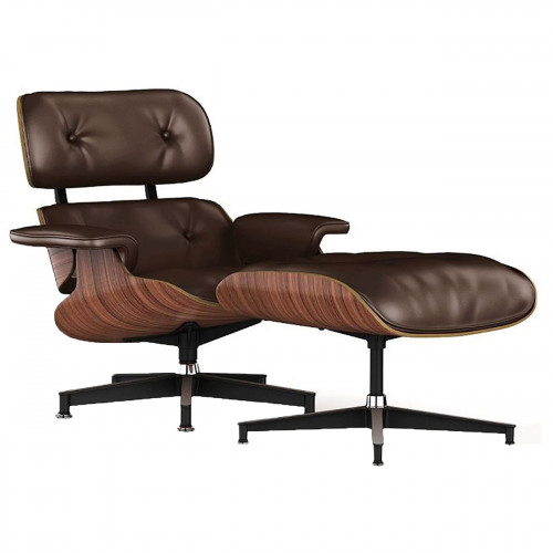 кресло lounge chair & ottoman коричневое в Ульяновске