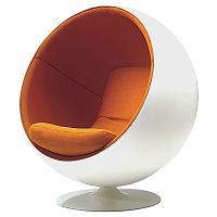 кресло eero ball chair бело-оранжевое в Ульяновске