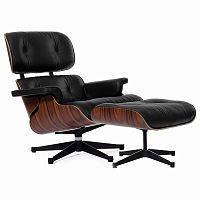 кресло eames style lounge chair & ottoman черное в Ульяновске