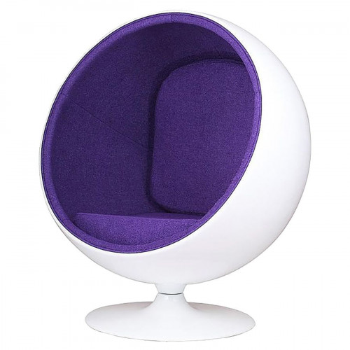 кресло eero ball chair бело-фиолетовое в Ульяновске