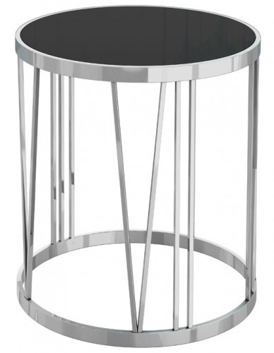 стол журнальный silver drum хром, черный в Ульяновске