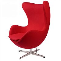 кресло arne jacobsen style egg chair красная шерсть в Ульяновске