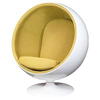 кресло eero ball chair бело-горчичное в Ульяновске