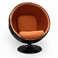 кресло ball chair черно-коричневое в Ульяновске