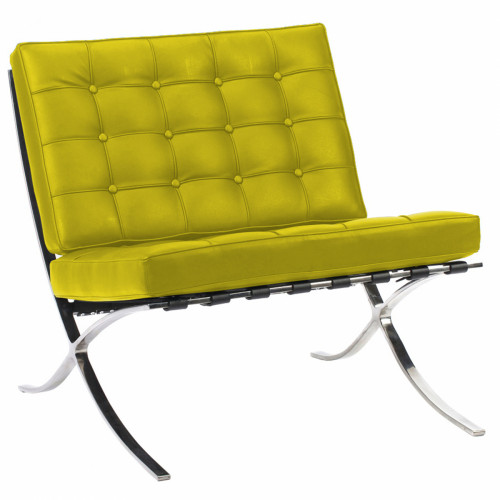 кресло barcelona chair экокожа лимонное в Ульяновске