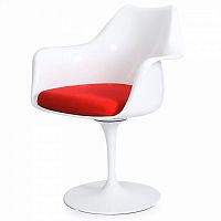 стул eero saarinen style tulip armchair красная подушка в Ульяновске