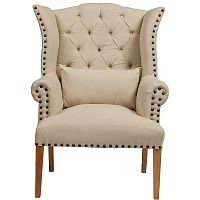 кресло quinn tufted armchair бежевое в Ульяновске