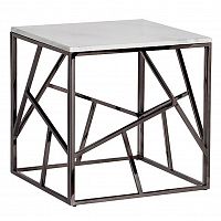 стол журнальный black chrome cube 55*55*56 см хром, белый в Ульяновске