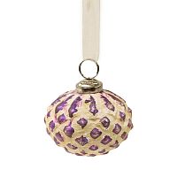 шар новогодний фиолетовый со снежным декором snow ball, 8х7х7 см в Ульяновске