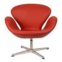 кресло arne jacobsen style swan chair красное в Ульяновске